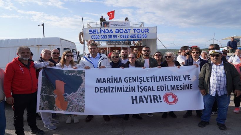 Marina kapasite artırılmasına karşı, tekneli protesto!