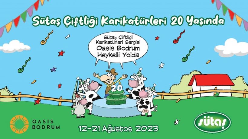 Sütaş Çiftliği Karikatürleri Sergisi Bodrum Oasis AVM’de