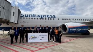 Milas-Bodrum Havalimanı sezonun ilk dış hat uçuşunu karşıladı