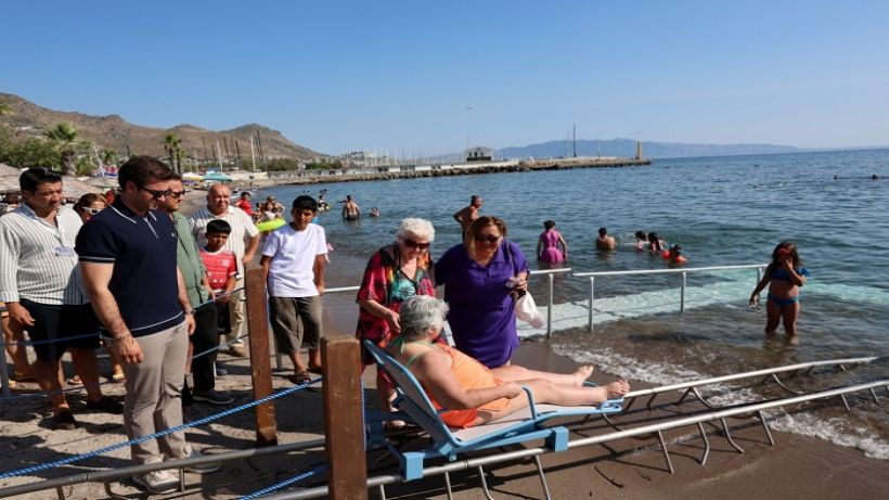 Turgutreis Halk Plajına Raylı Sistem kuruldu